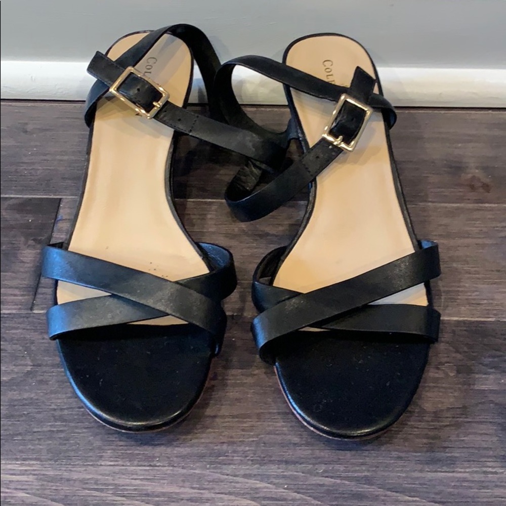 Cole Haan Black And Gold Sandals With Heel